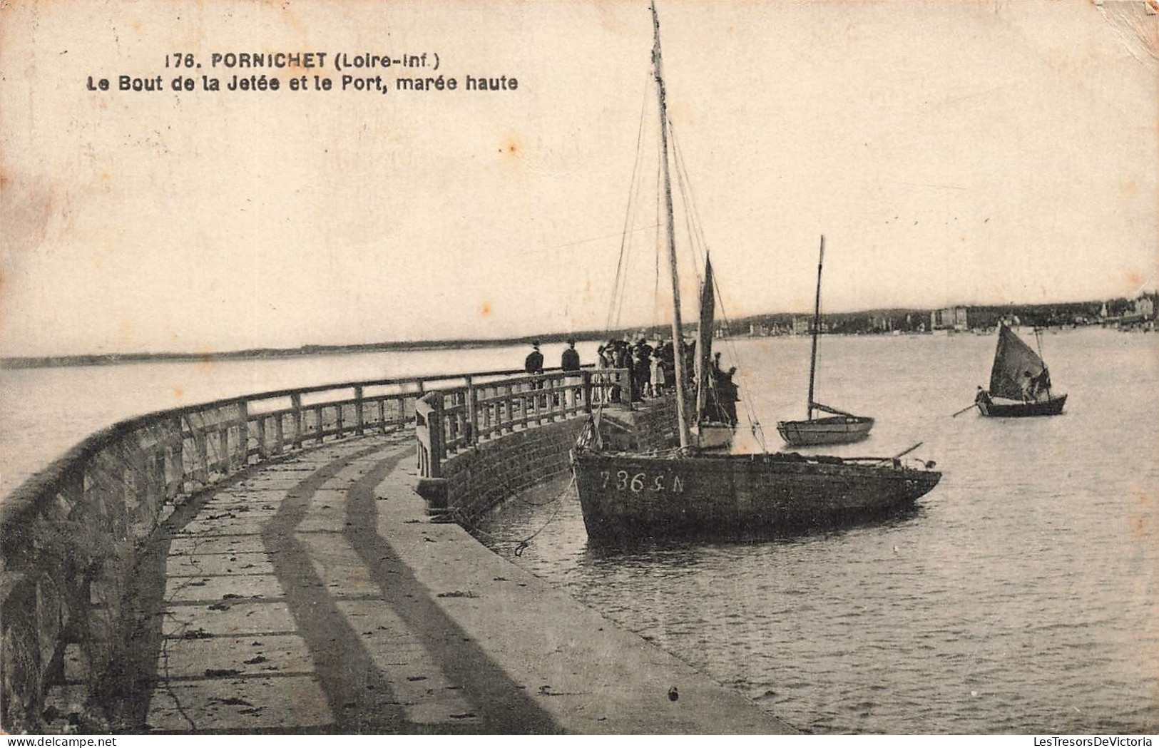 FRANCE - Pornichet (Loire Inf) - Le Bout De La Jetée Et Le Port - Marée Haute - Bateaux - Animé - Carte Postale Ancienne - Saint Nazaire