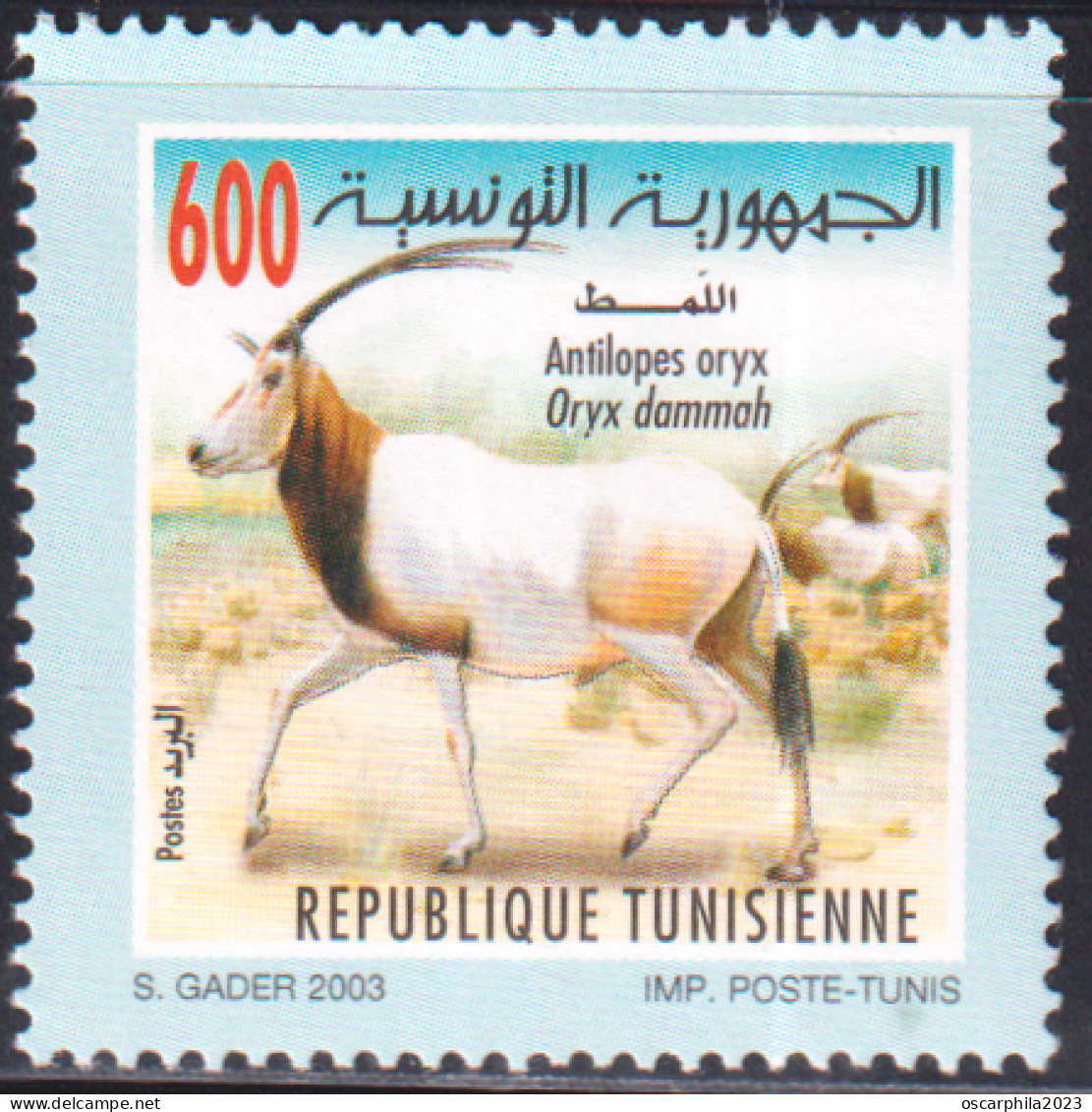 2003-Tunisie / Y&T 1493--  Faune & Flore; Oryx  - 1V / MNH***** - Tunisia