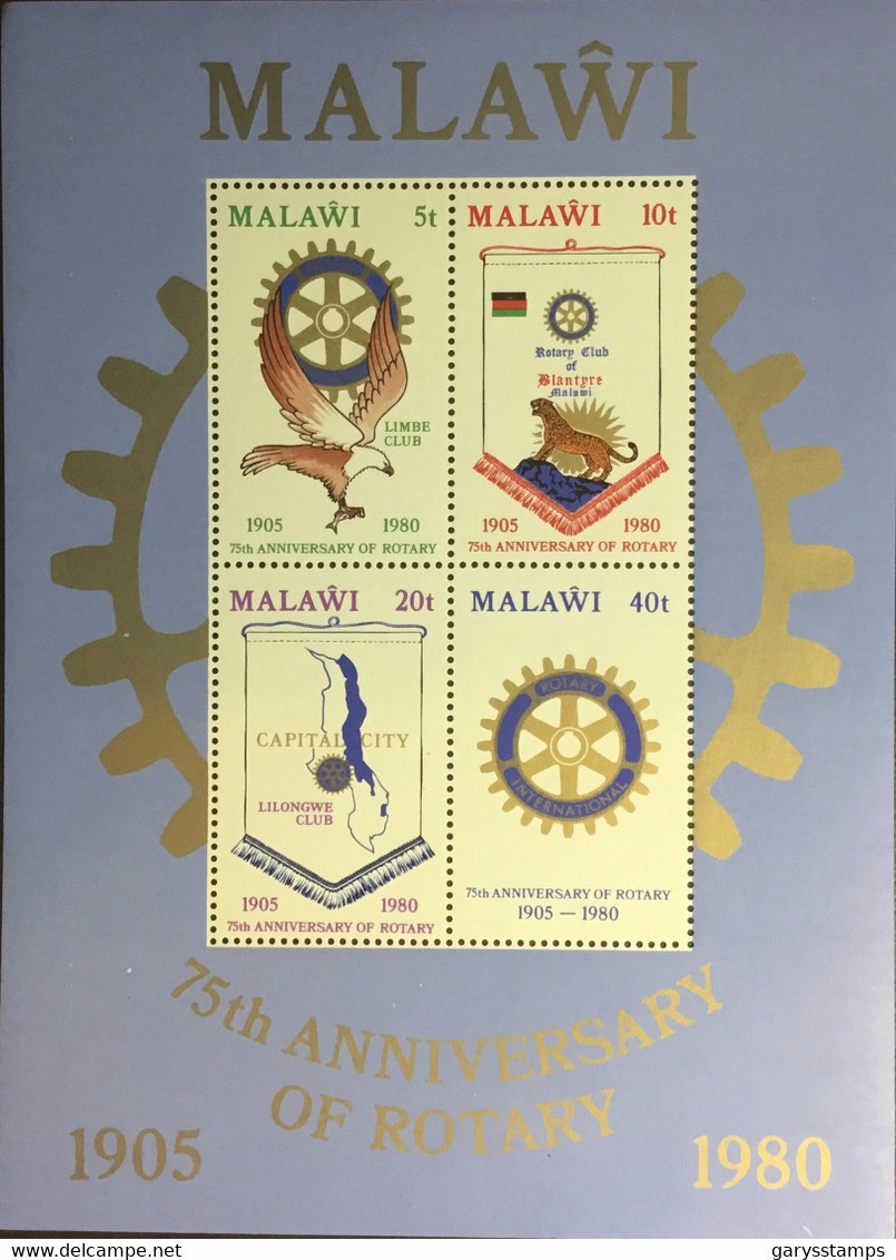 Malawi 1980 Rotary Anniversary Minisheet MNH - Malawi (1964-...)