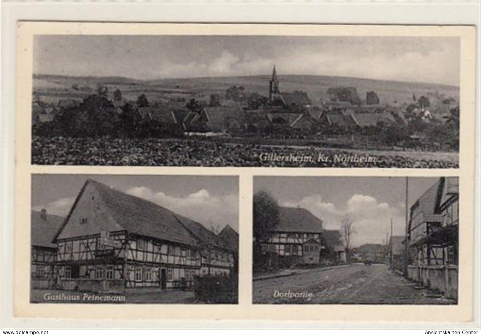 39081901 - Gillersheim, Krs. Northeim Mit Gasthaus Peinemann Und Dorfpartie Gelaufen, 1957. Gute Erhaltung. - Bad Gandersheim