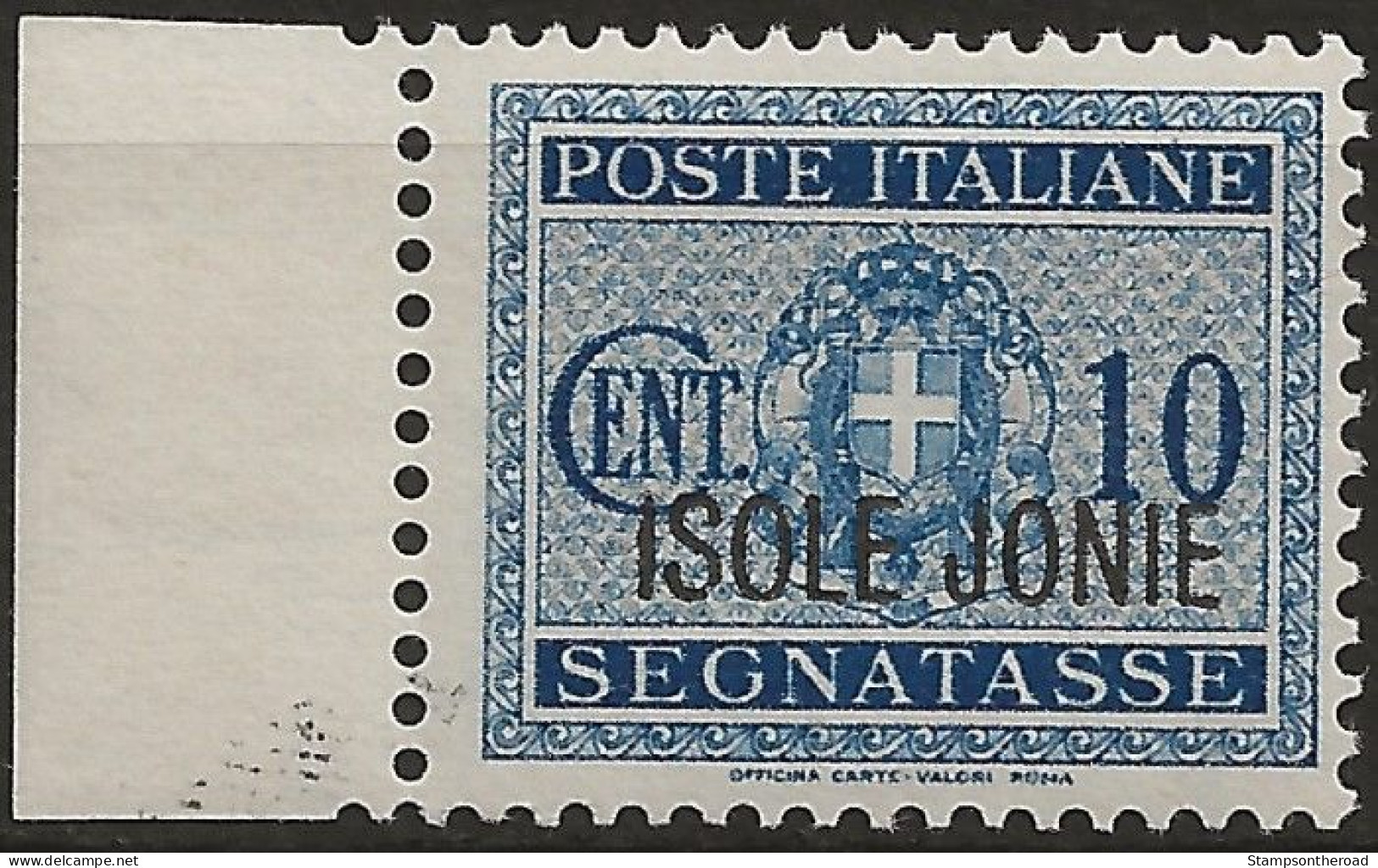 OIJOSx1N - 1941 Occup. Milit. Ital. ISOLE JONIE, Sass. Nr. 1, Segnatasse Nuovo Senza Linguella **/ - Isole Ionie