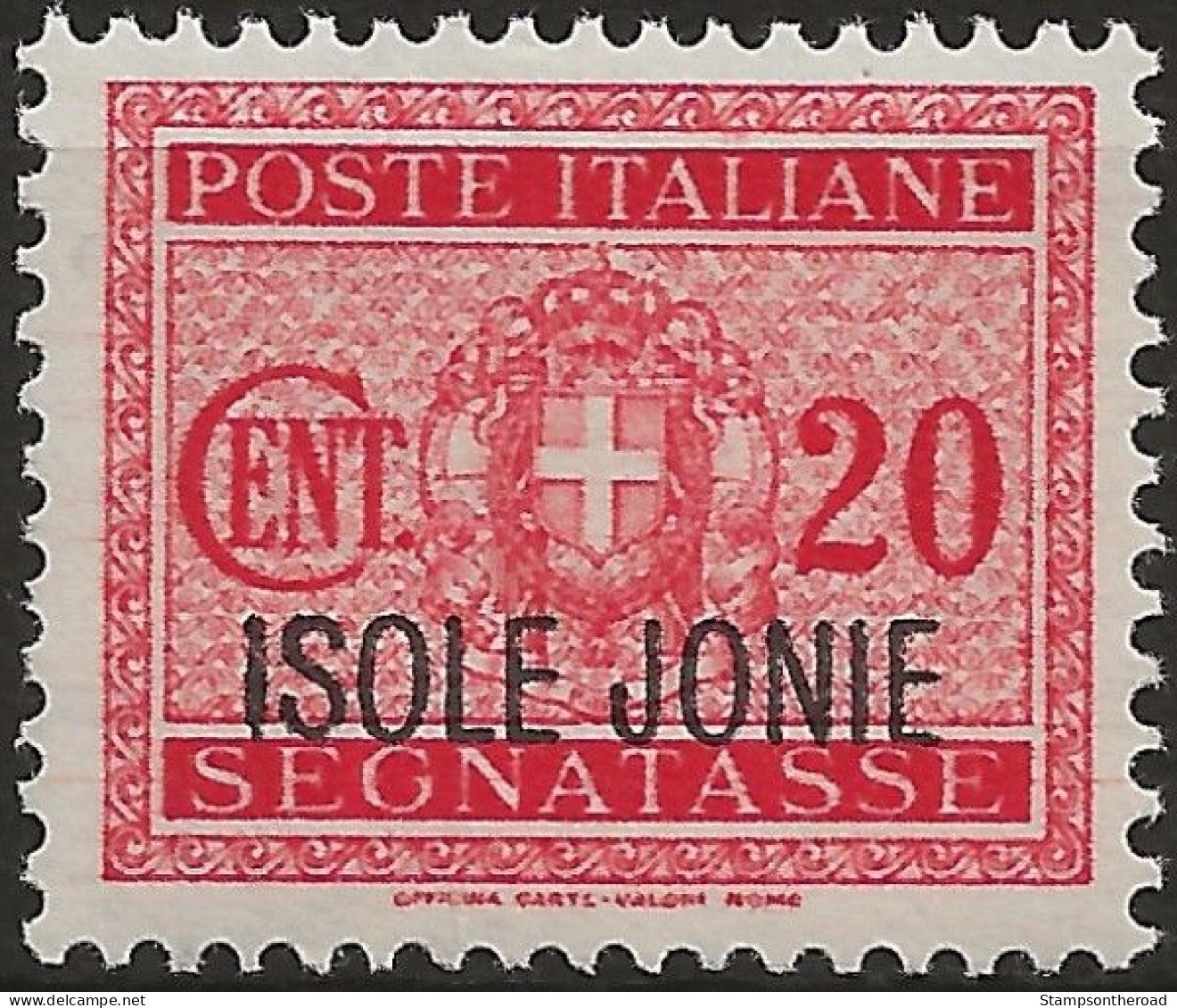 OIJOSx2N - 1941 Occup. Milit. Ital. ISOLE JONIE, Sass. Nr. 2, Segnatasse Nuovo Senza Linguella **/ - Ionische Inseln