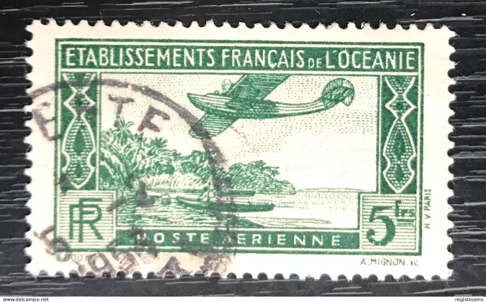 Timbre Oblitéré Etablissements Français De L' Océanie 1934 - Gebraucht