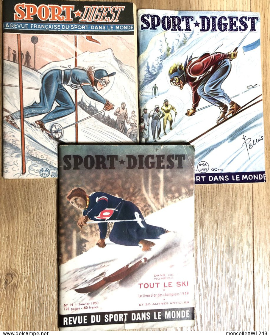 Sport Digest 1950-52 - Lot 3 X N° 14-26-39 - Ski...- Dessins De Pellos - Winter Sports