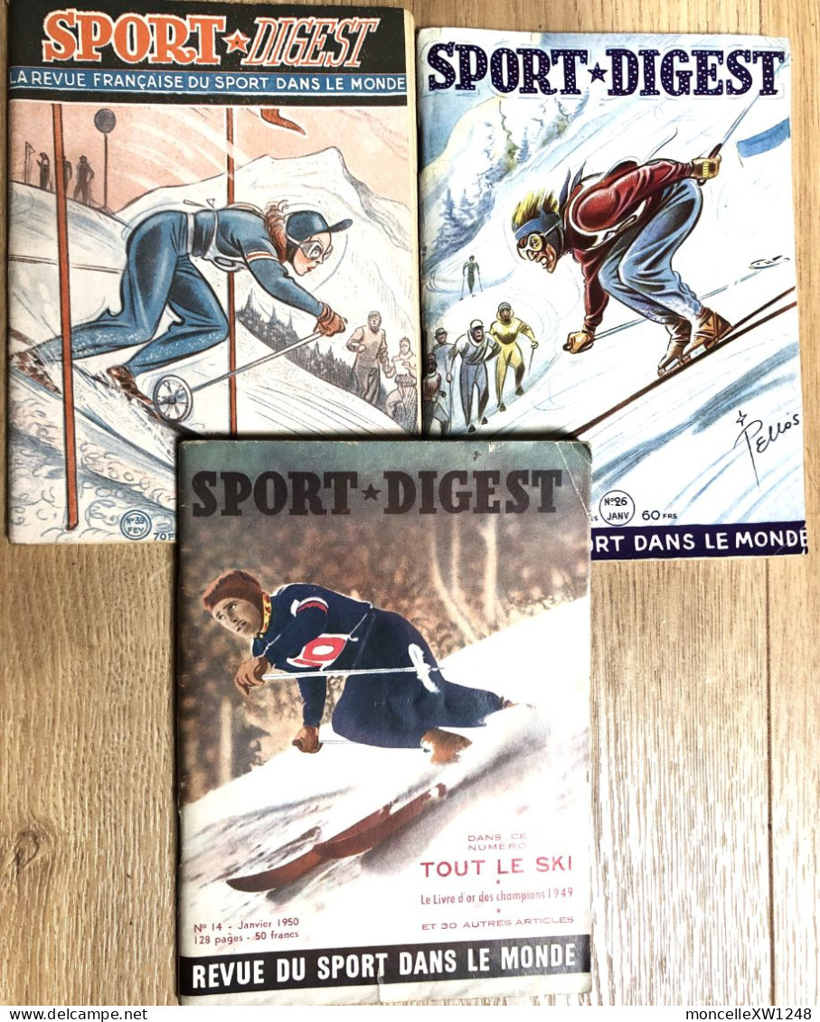 Sport Digest 1950-52 - Lot 3 X N° 14-26-39 - Ski...- Dessins De Pellos - Invierno