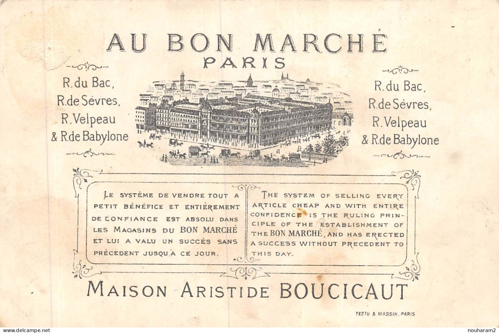 MA-2024-033. MAGASIN AU BON MARCHE PARIS. JEANNETTE FILS DU NOTAIRE - Au Bon Marché