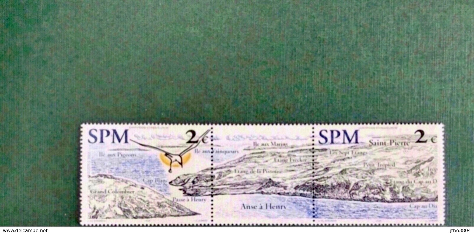 SAINT PIERRE ET MIQUELON SPM 2002 - Trytique Anse à Henry Carte MNH ** YT 872 873 Ucello Oiseau Bird Pájaro Vogel - Neufs