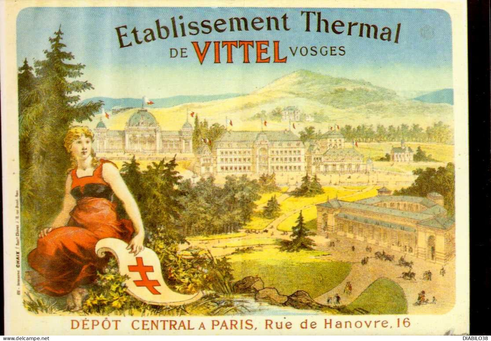 VITTEL     ( VOSGES )     AFFICHE EDITEE PAR VITTEL EN 1880 . - Vittel