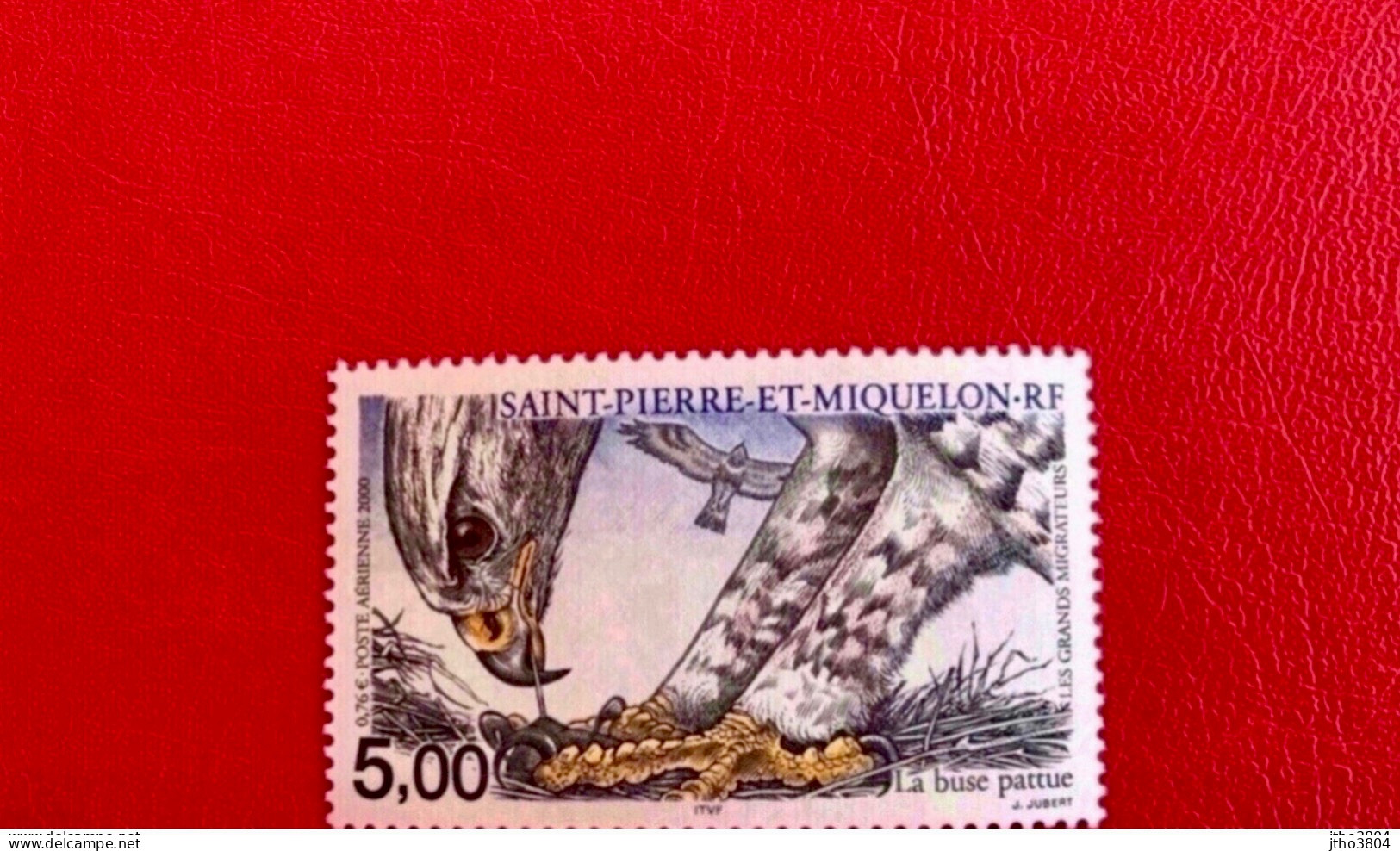 SAINT PIERRE ET MIQUELON SPM 2001  - 1 V MNH ** Poste Aerienne Oiseau Buse YT PA 80 Faciale 0,76€ Cote 3,2 € Ucello - Unused Stamps