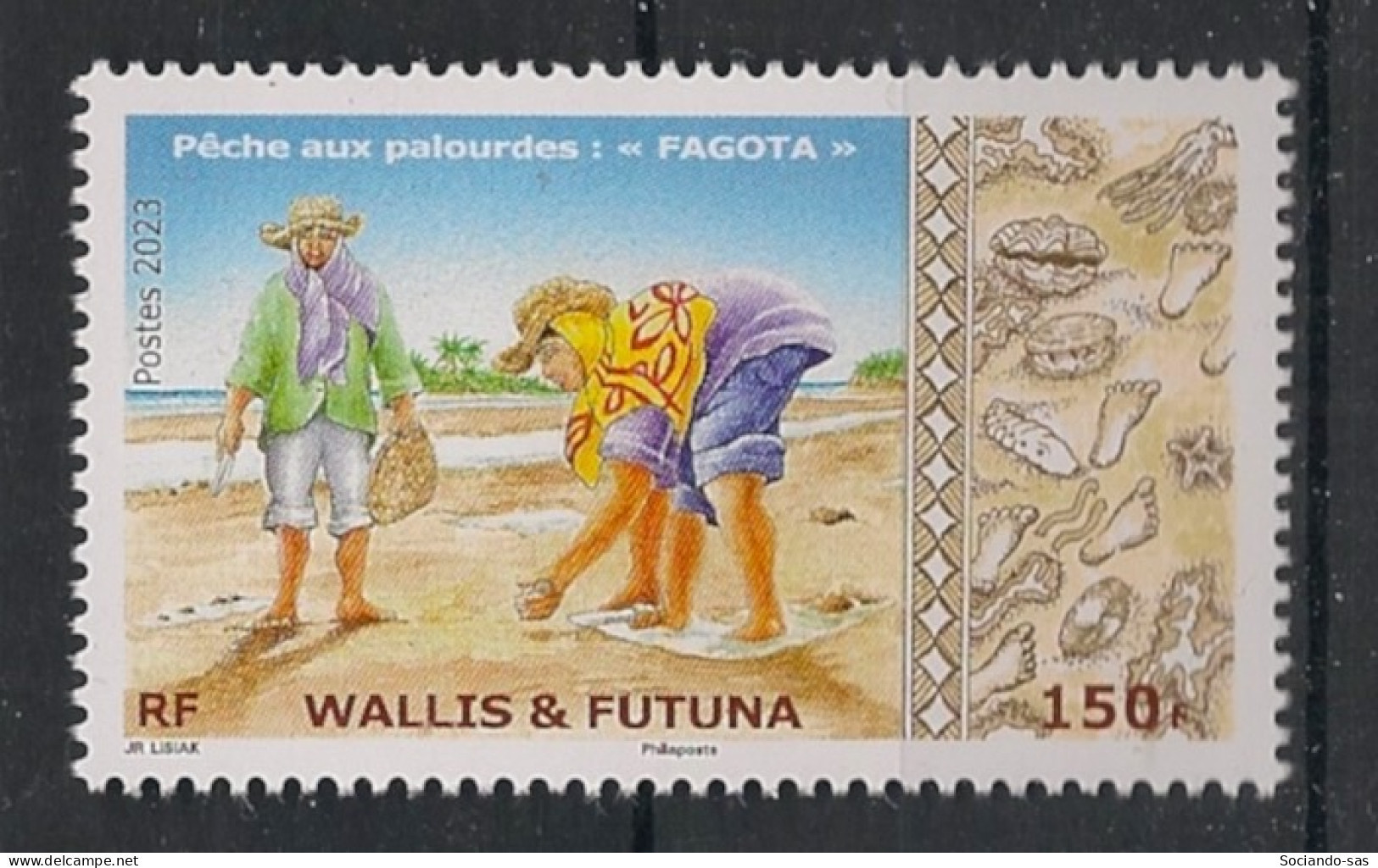 WALLIS ET FUTUNA - 2023 - N°YT. 969 - Pêche Aux Palourdes - Neuf Luxe ** / MNH / Postfrisch - Unused Stamps