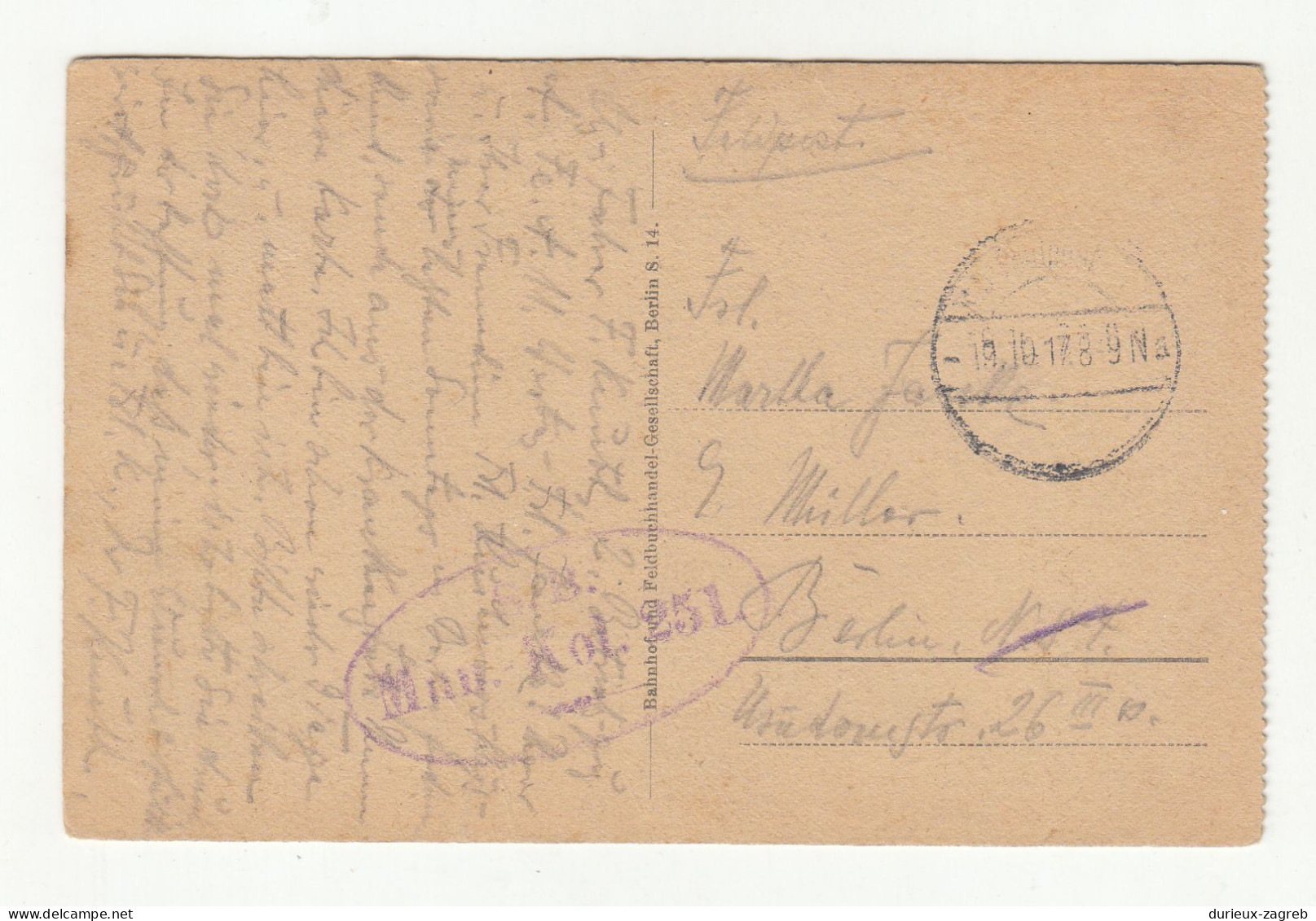 Old Postcard Balkan Typen - Alte Zigeunerin - Gypsy - Posted Feldpost 1917 Mnu. Kol. 251 To Berlin B240401 - Europa