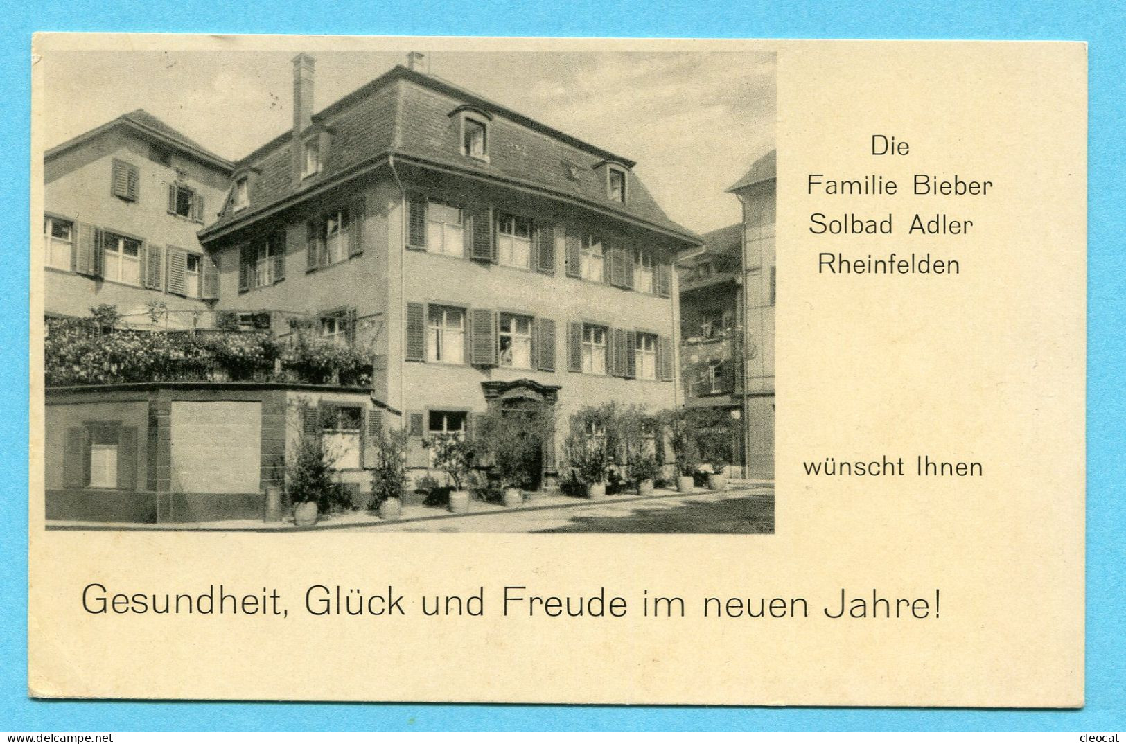 Rheinfelden 1935 - Die Familie Bieber - Solbad Adler Wünscht Ihnen Gesundheit, Glück Und Freude Im Neuen Jahre ! - Rheinfelden