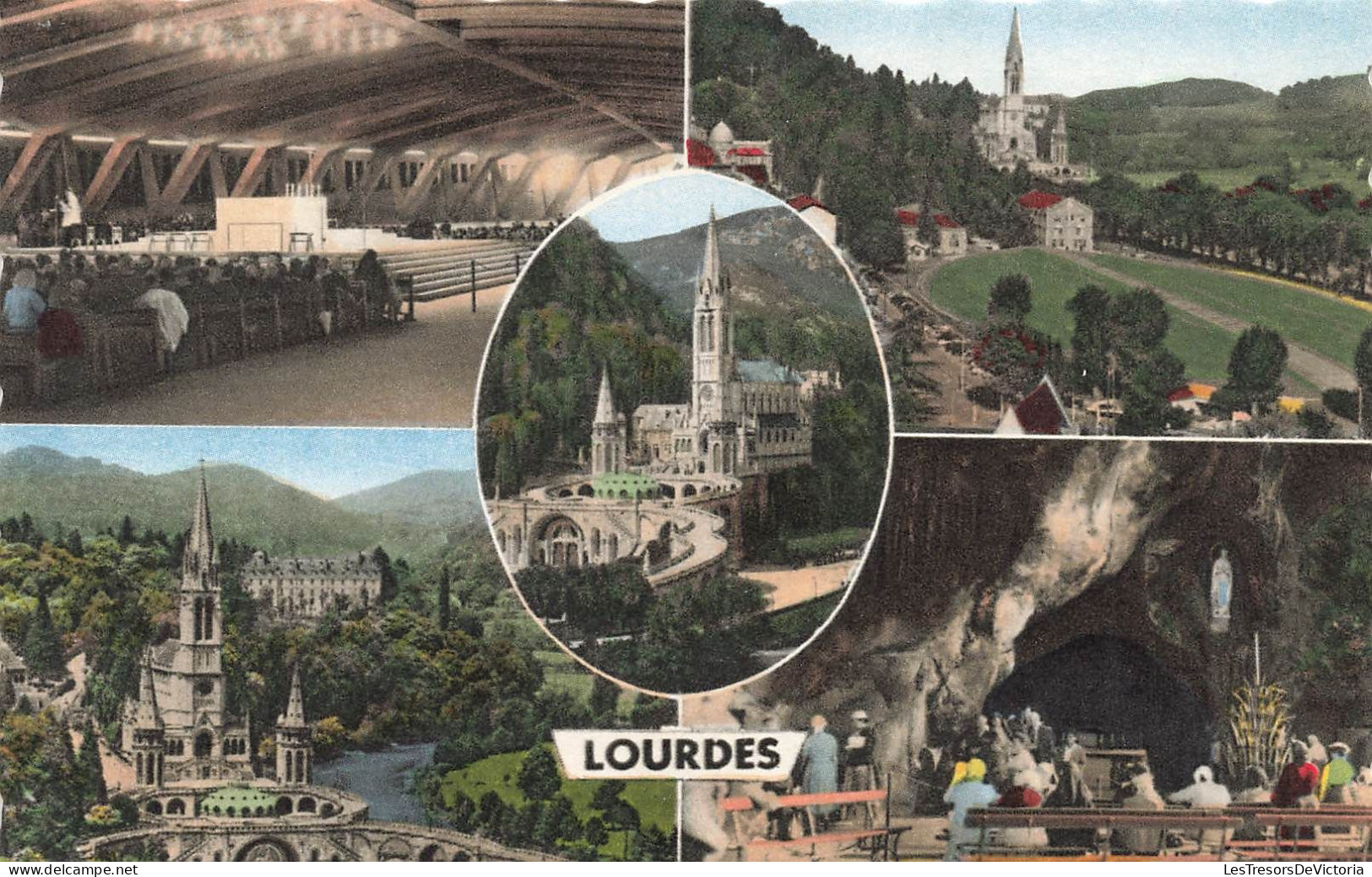 FRANCE - Lourdes - Multivues - La Basilique De Saint Pie X - Carte Postale - Lourdes