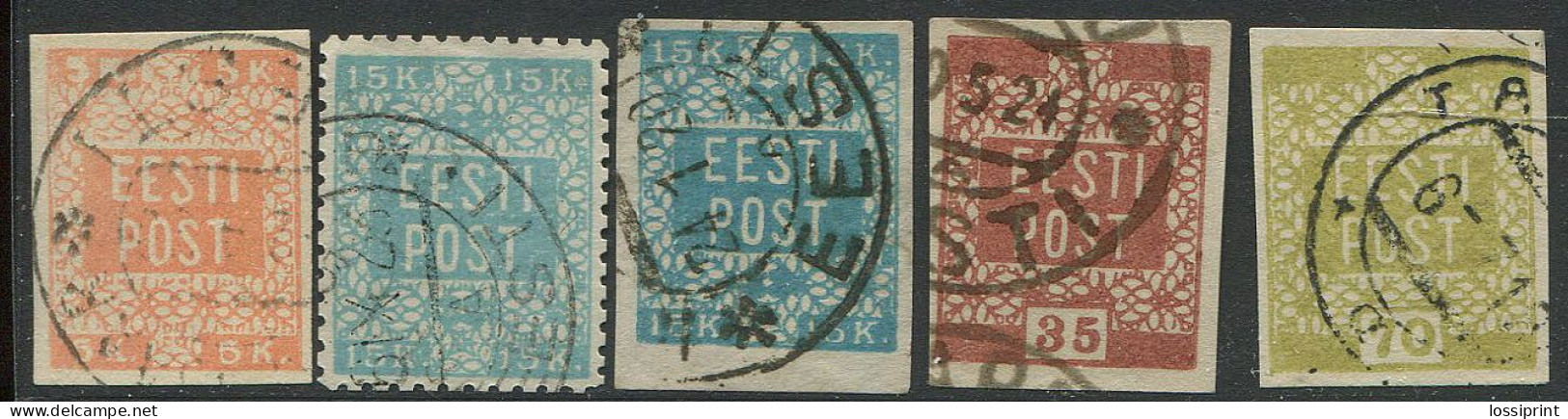 Estonia:Used Stamps Flower Patterns 1918-1919 - Estonia