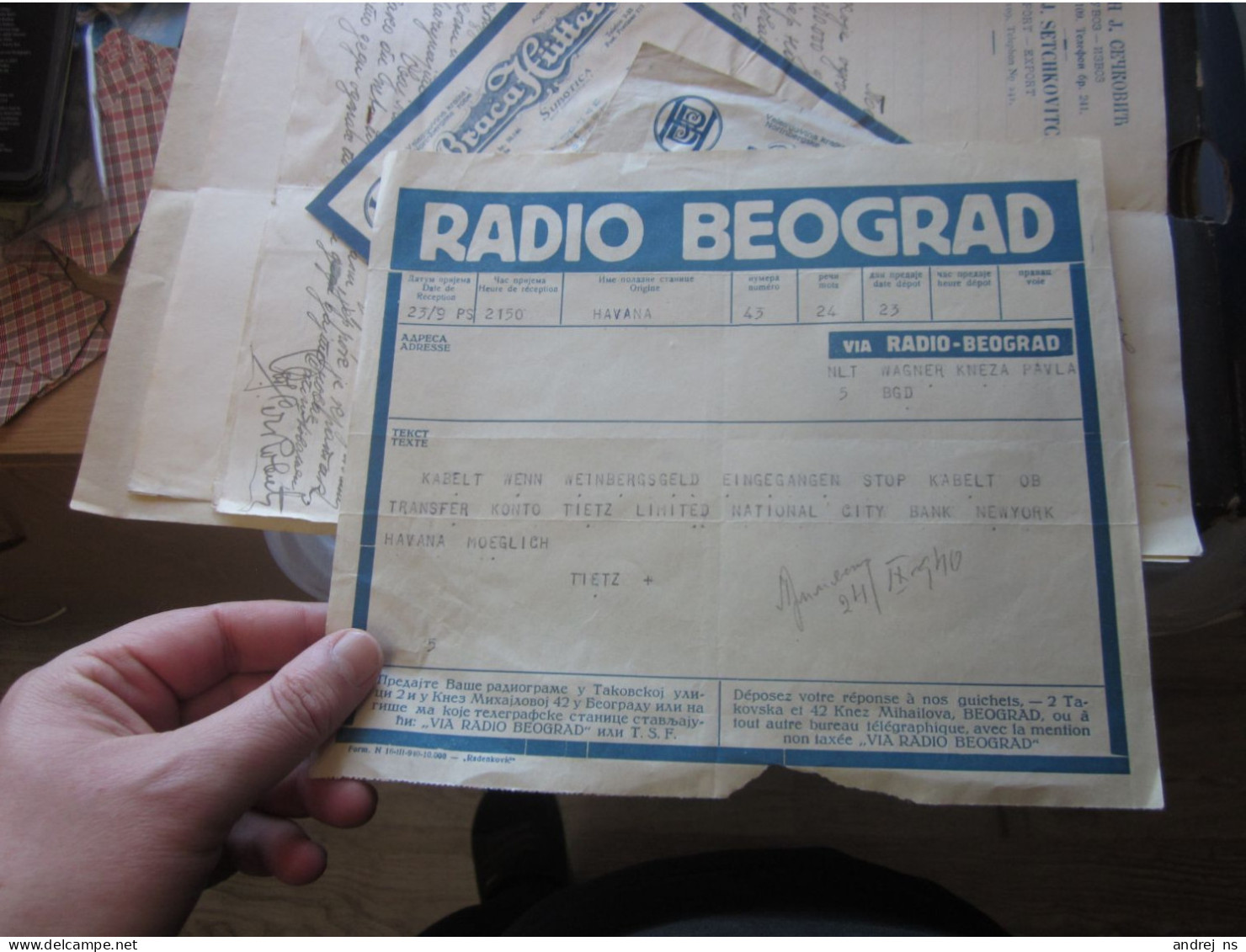 Radio Beograd 1940 WW2 Havana To Beograd - Cartas & Documentos