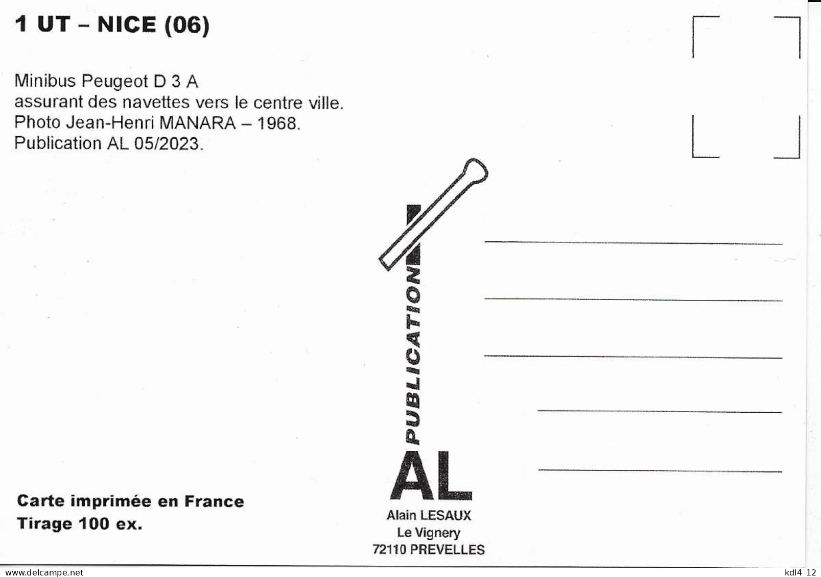 AL UT 001 - Minibus Peugeot D 3 A - Service Aéroport De NICE - Alpes Maritimes - Busse & Reisebusse