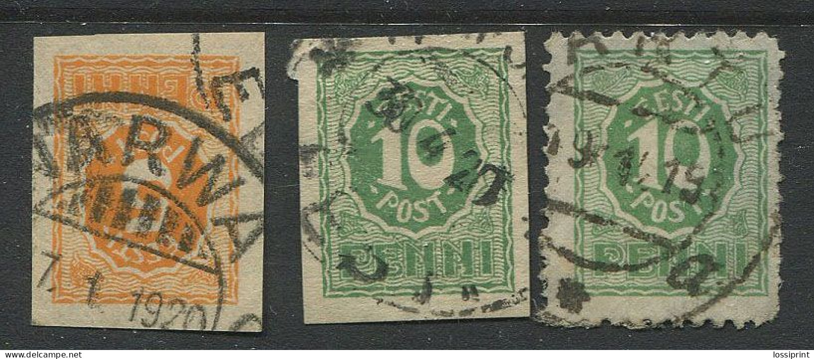 Estonia:Used Stamps 5 Pence And 10 Pences, 1919 - Estonia