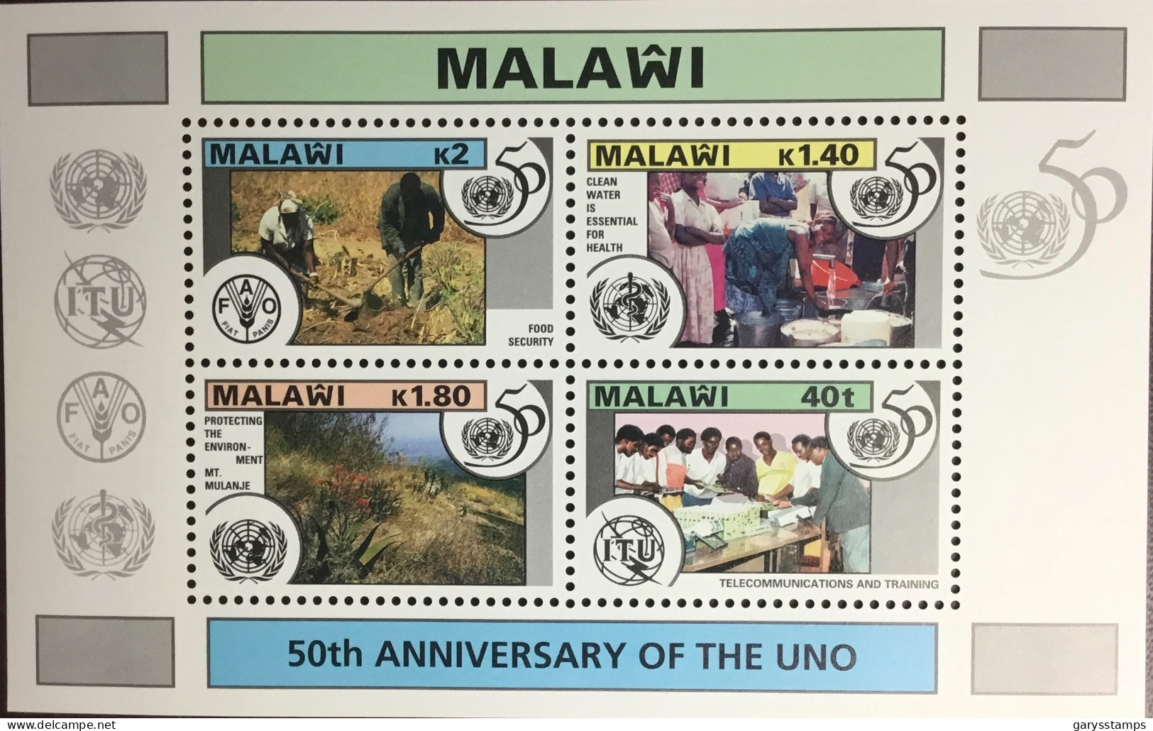 Malawi 1995 United Nations Anniversary Minisheet MNH - Malawi (1964-...)