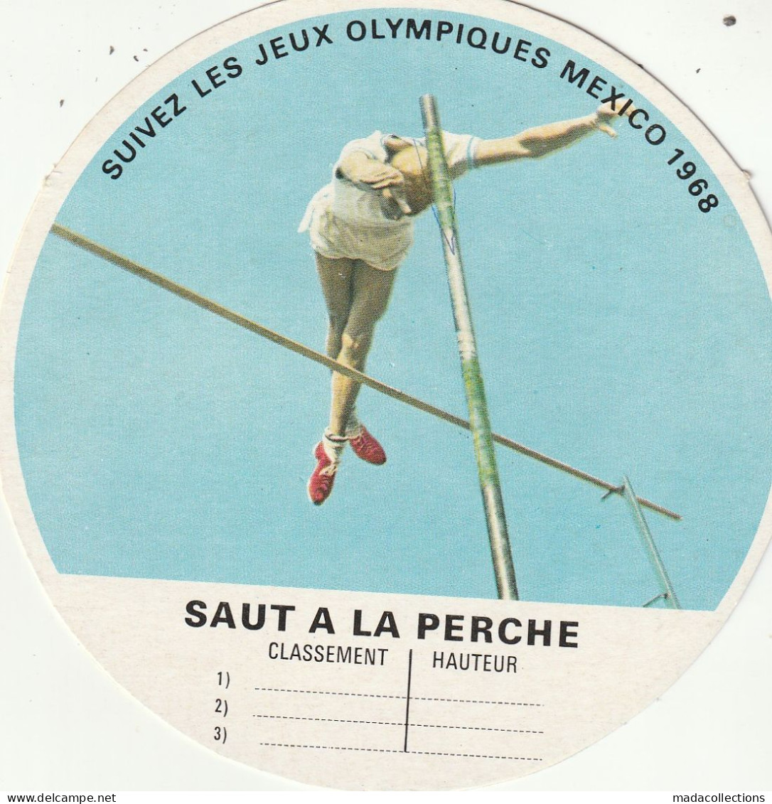 Jeux Olympiques De Mexico 1968 - Saut à La Perche  - Classement Et Hauteur - Sport