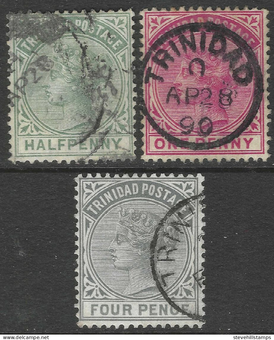 Trinidad. 1883-94 Queen Victoria. 4 Used Values To 4d. SG 106etc. M4024 - Trindad & Tobago (...-1961)