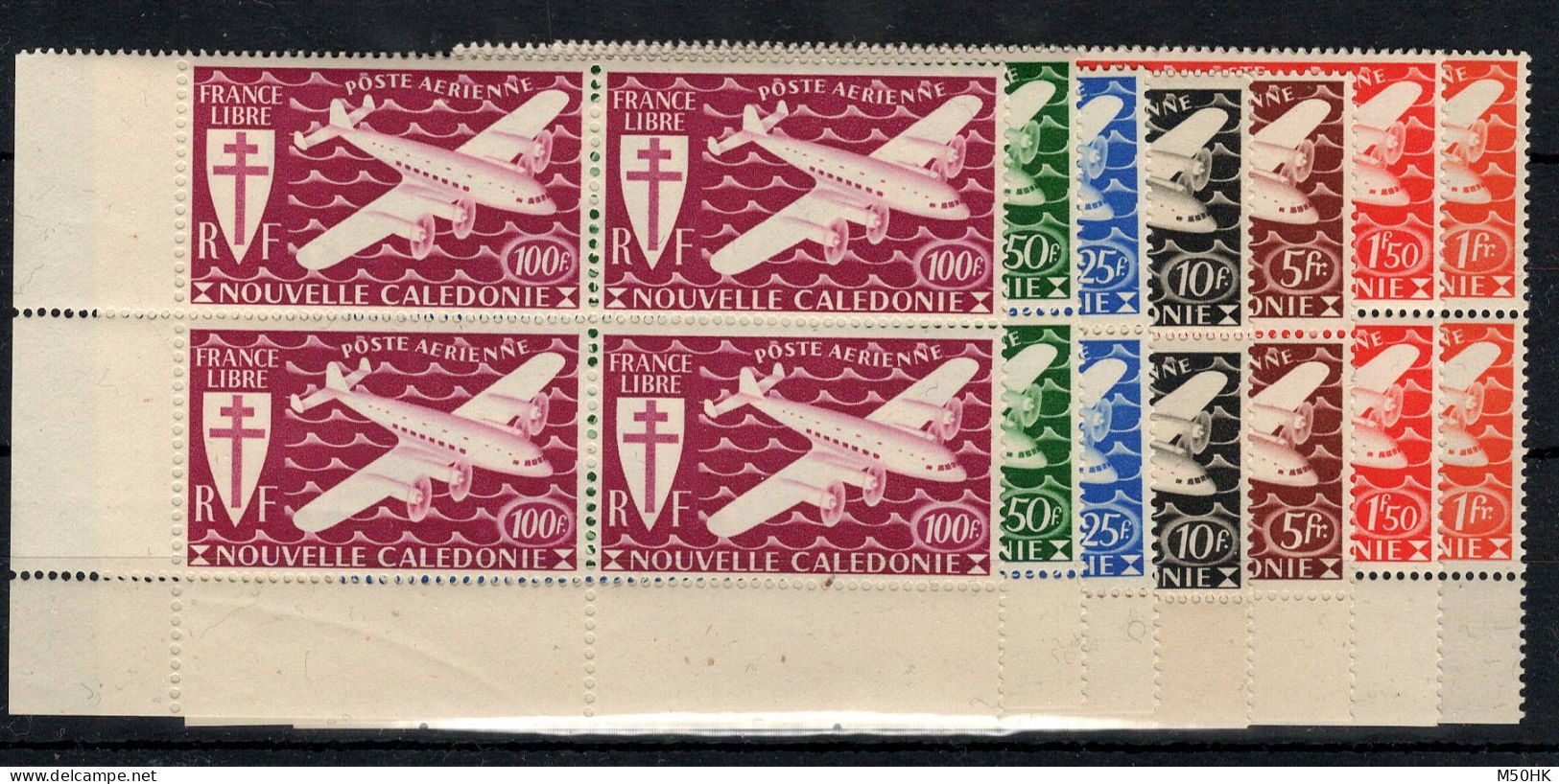 Nouvelle Caledonie - YV PA 46 à 52 N** MNH Luxe Complète Londres En Blocs De 4 CdF , Cote 64+ Euros - Nuevos