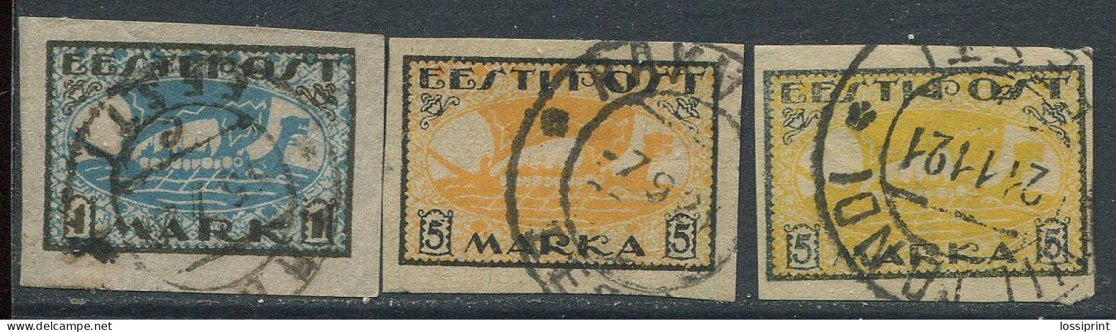 Estonia:Used Stamps Viking Ships 1919 - Estonia