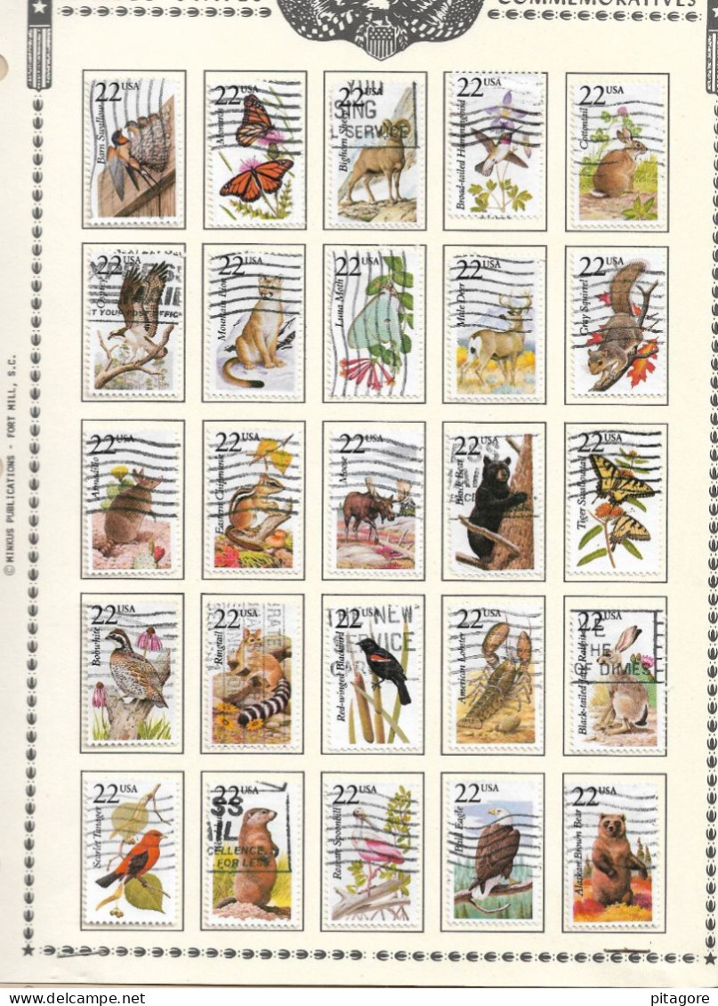 Etats-unis,   (  25 Timbres Oblitérés Entre  1718 à 1767, Année 1987 ) - Unused Stamps