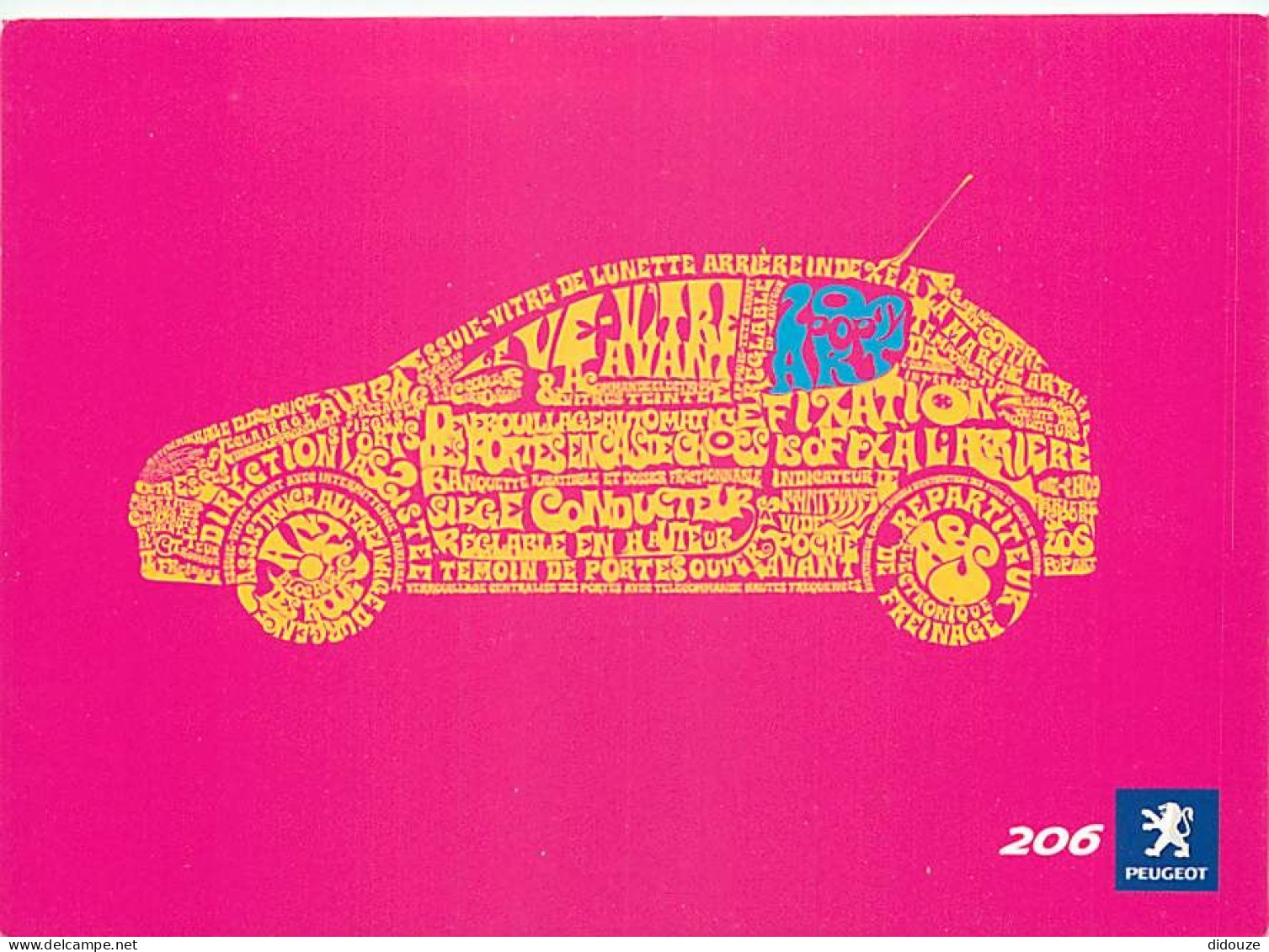 Automobiles - Peugeot 206 - Carte Publicitaire - Carte Neuve - CPM - Voir Scans Recto-Verso - PKW