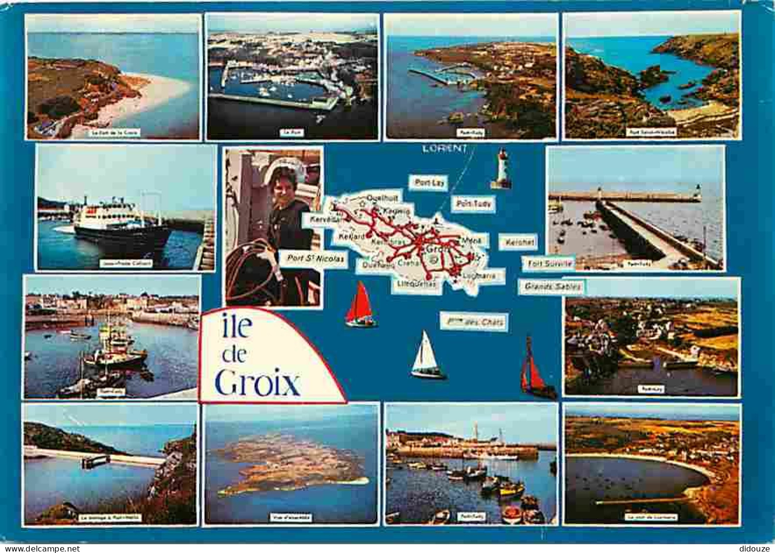 56 - Ile De Groix - Multivues - Carte Géographique - Bateaux - CPM - Voir Scans Recto-Verso - Groix