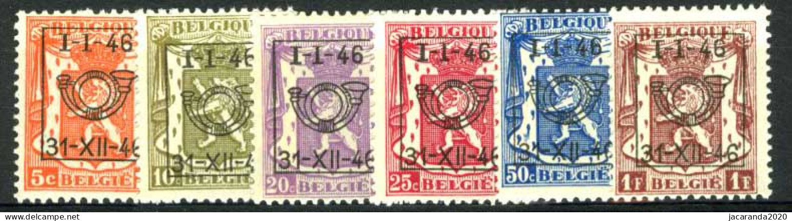 België PRE547/PRE552 ** - I-I-46 - Reeks 30 - 6w. - MNH - Typografisch 1936-51 (Klein Staatswapen)