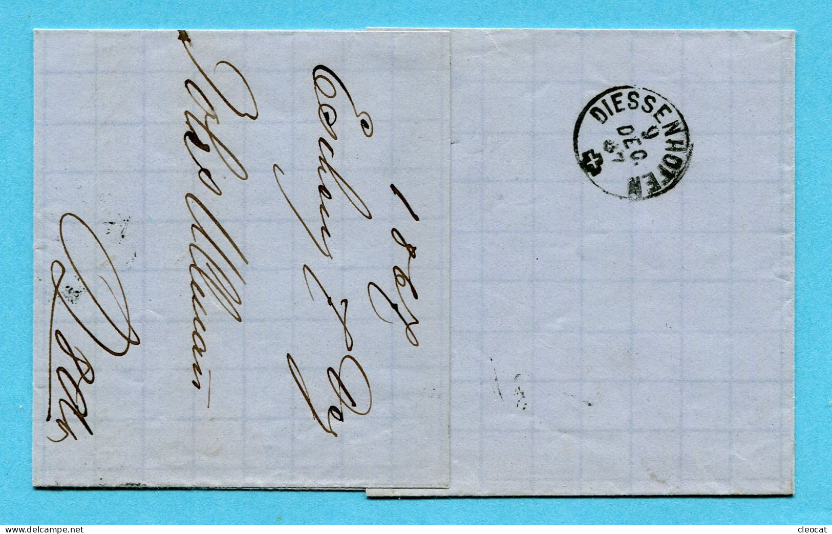 Faltbrief Von Stein Am Rhein Nach Diessenhofen 1867 - Storia Postale