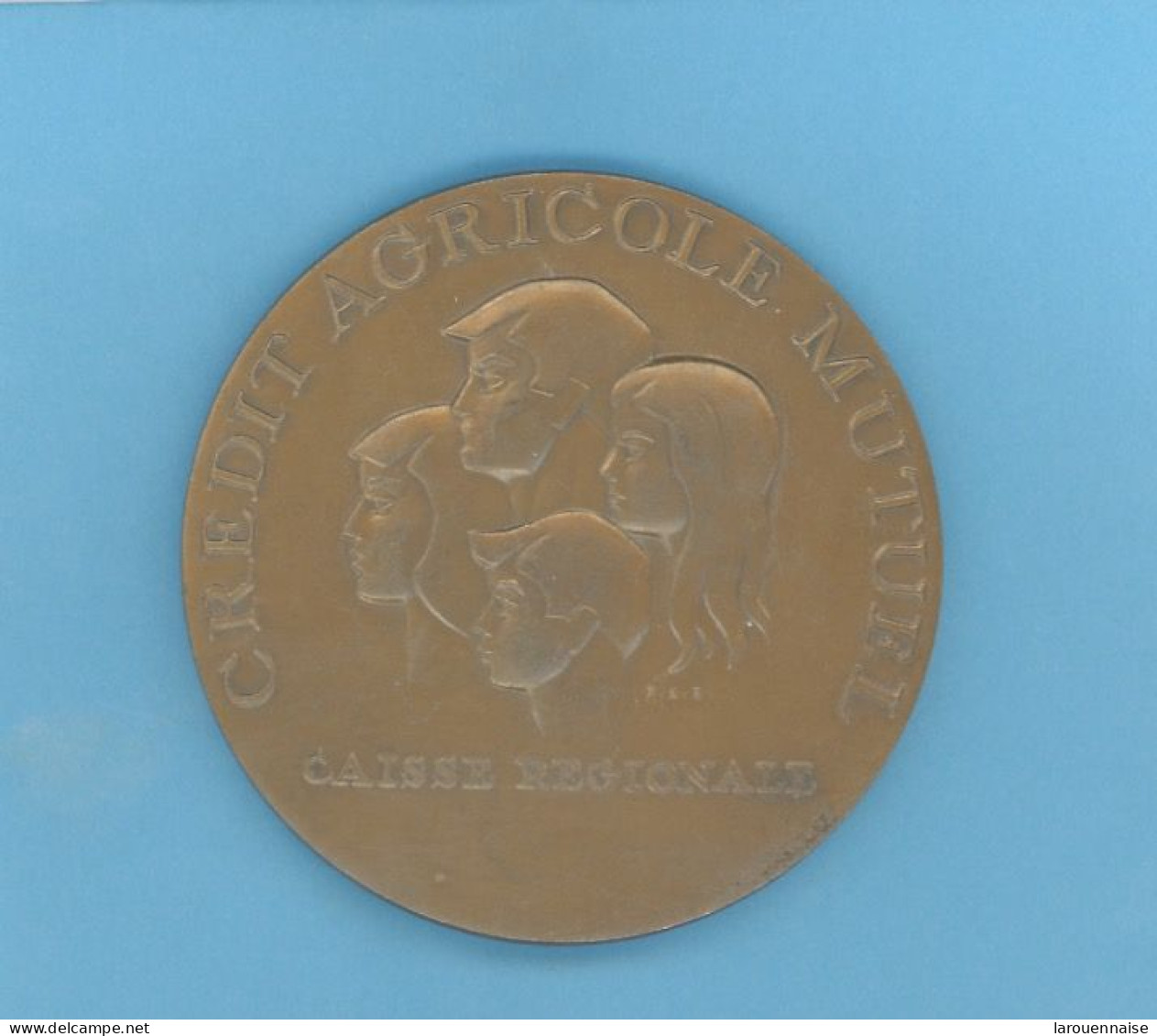 MÉDAILLE - (BANQUE) CRÉDIT AGRICOLE MUTUEL -BRONZE -80mm -305 Gr - GRAVEUR :BARON - Professionals / Firms