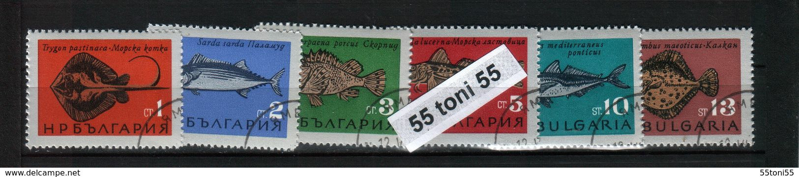 1965 Fauna  FISH( Mi 1542/47 )6 V.- Used/oblitere (O)  BULGARIA / Bulgarie - Oblitérés