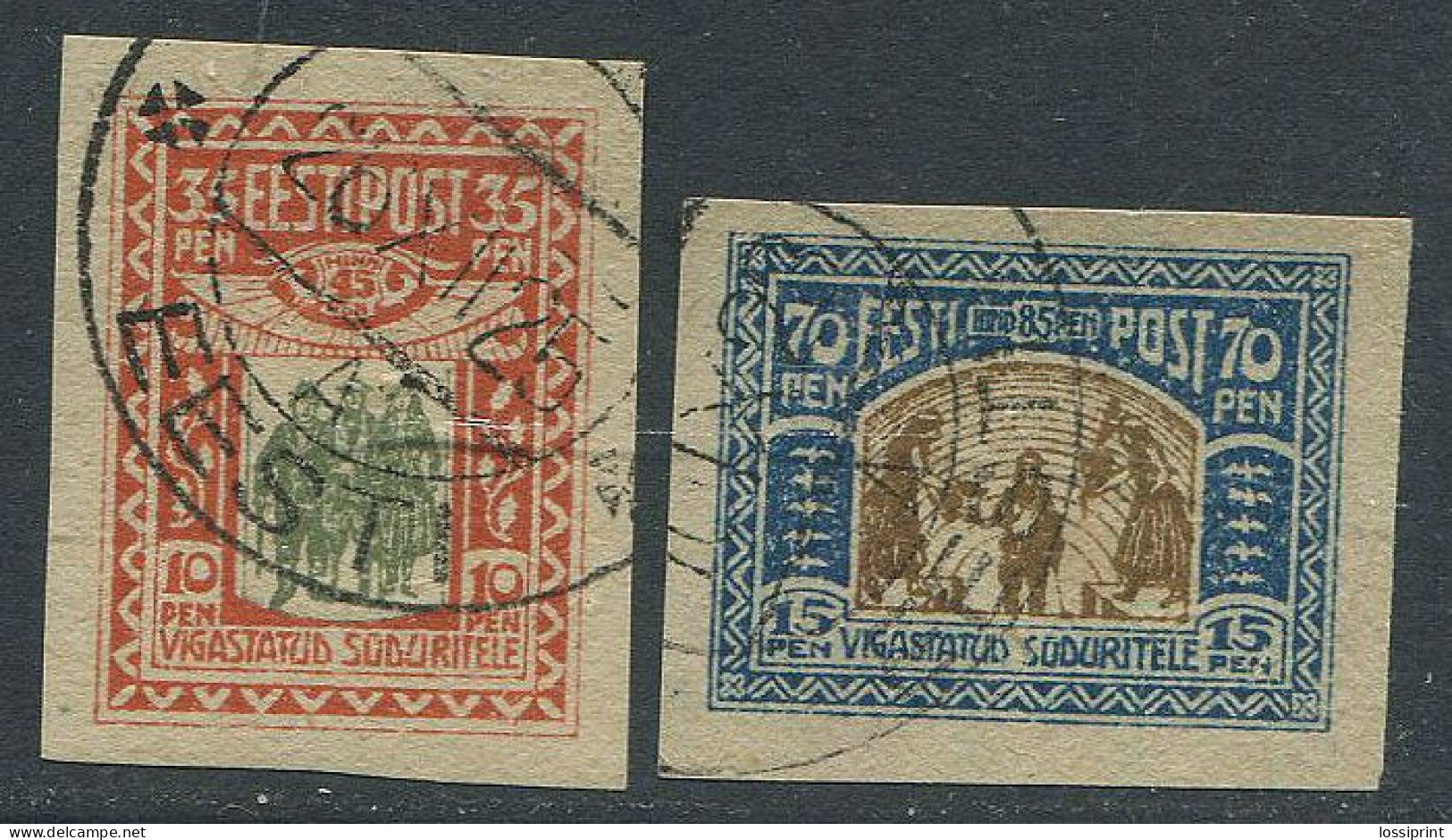 Estonia:Used Stamps Wounded Soldiers, 1920 - Estonia