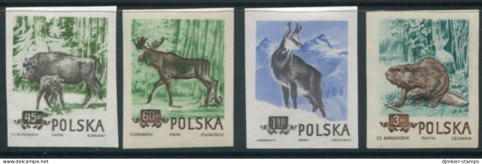 POLAND 1954 Protected Animals Imperforate LHM / *.  Michel 885-88B - Ongebruikt