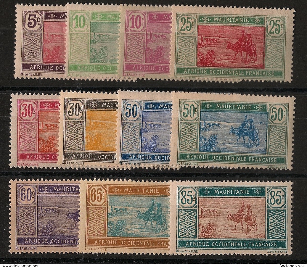 MAURITANIE - 1922-26 - N°YT. 39 à 49 - Série Complète - Neuf Luxe ** / MNH / Postfrisch - Unused Stamps