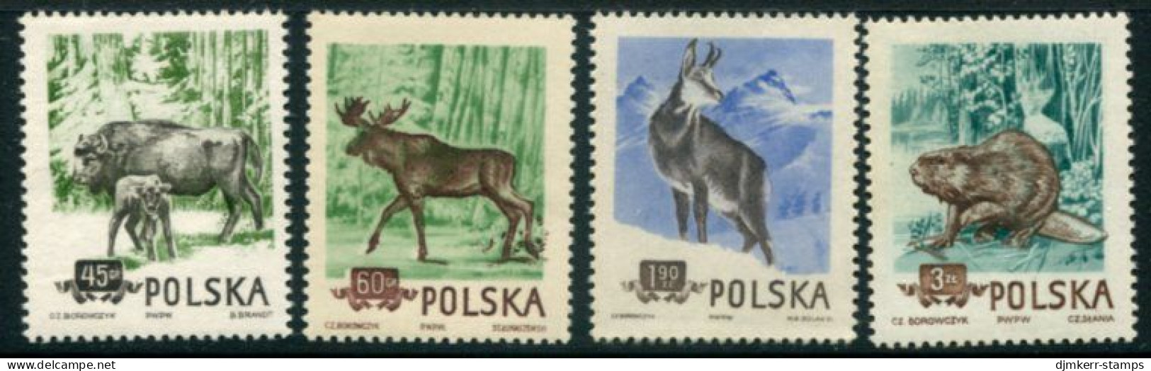 POLAND 1954 Protected Animals Perforated MNH / **.  Michel 885-88A - Nuovi