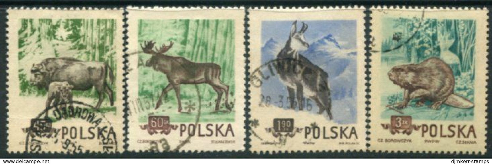 POLAND 1954 Protected Animals Perforated Used.  Michel 885-88A - Gebraucht