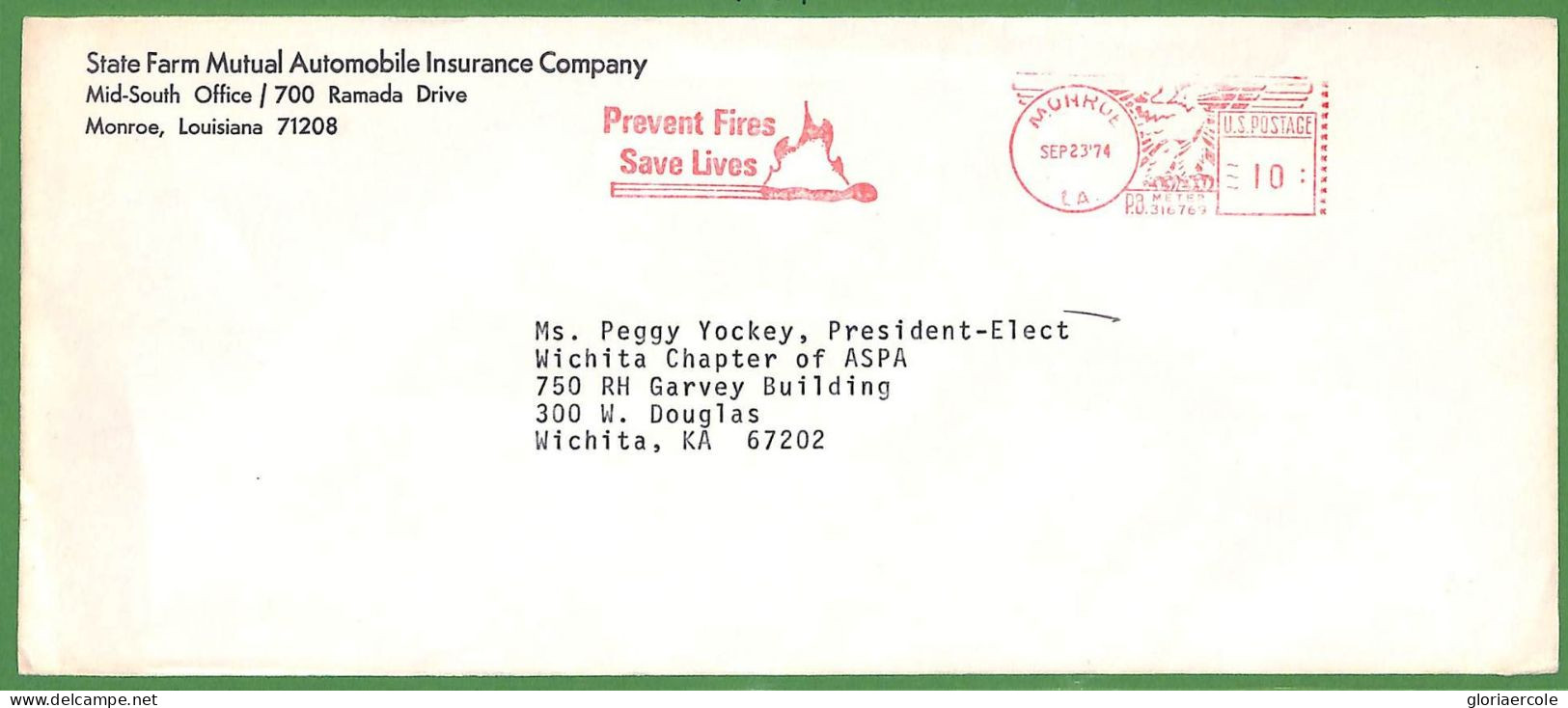 ZA1552 - USA  - POSTAL HISTORY - MECHANICAL POSTMARK On Cover FOREST FIRES  1974 - Marcophilie