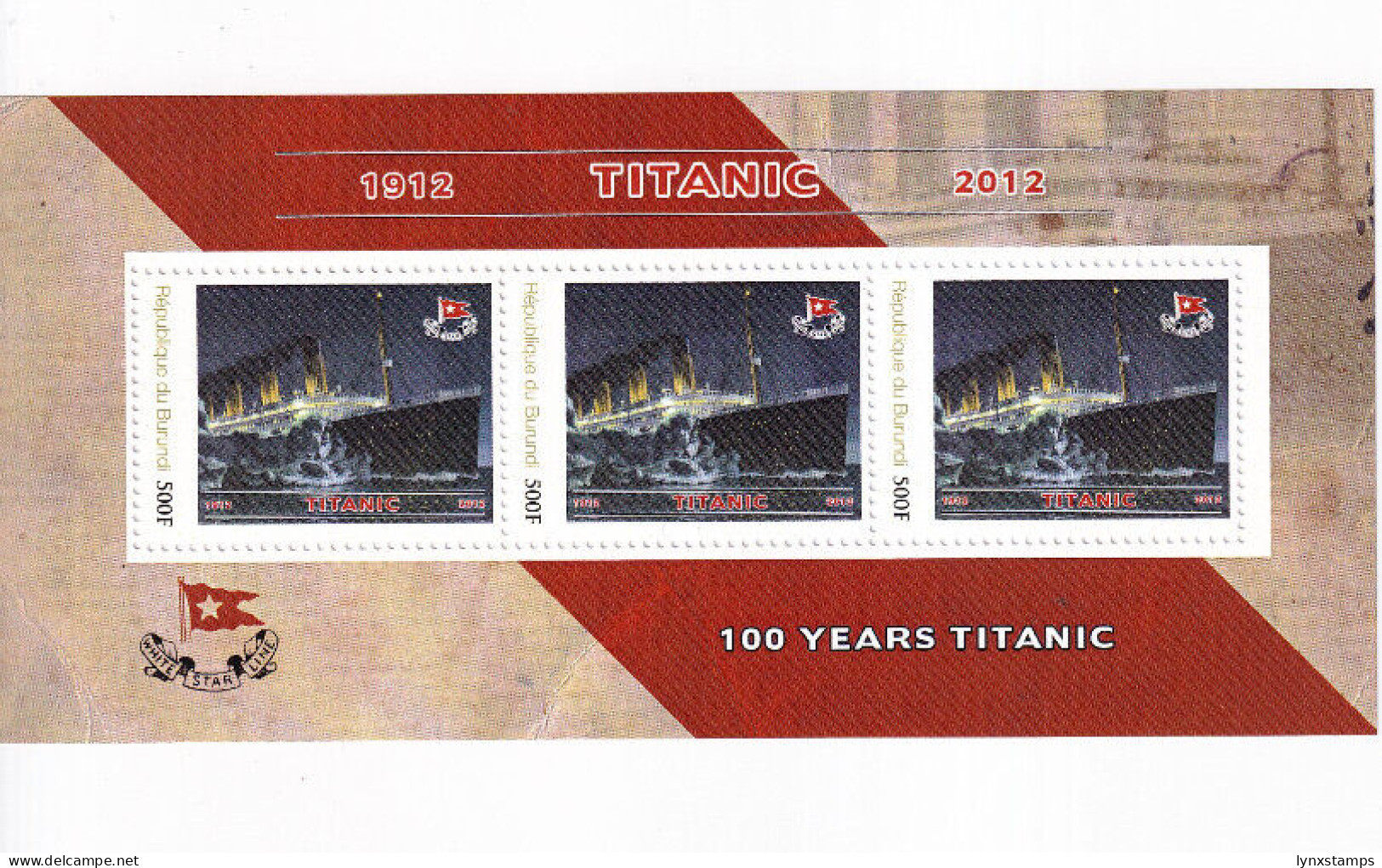 LI05 Titanic 1912-2012 The World's Most Famous Ships Mini Sheet - Bateaux