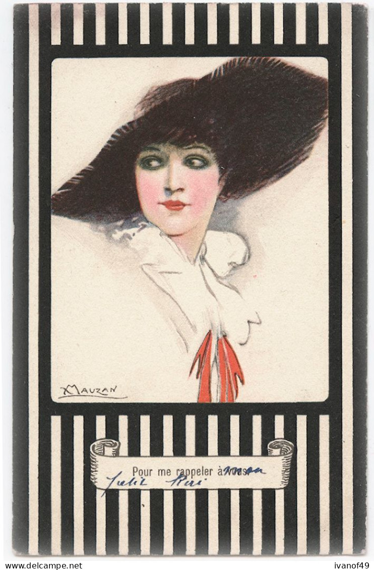 Fantaisie - - Illustrateur MAUZAN - CPA - Femme - Pour Me Rappeler à Vous ... 1918 - Mauzan, L.A.
