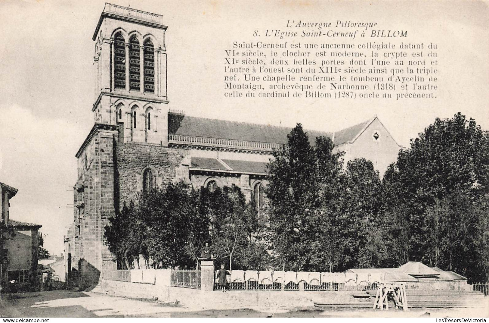 FRANCE - L'Auvergne Pittoresque - Vue Sur L'église Saint Cerneuf à Billom - Vue Générale - Carte Postale Ancienne - Clermont Ferrand