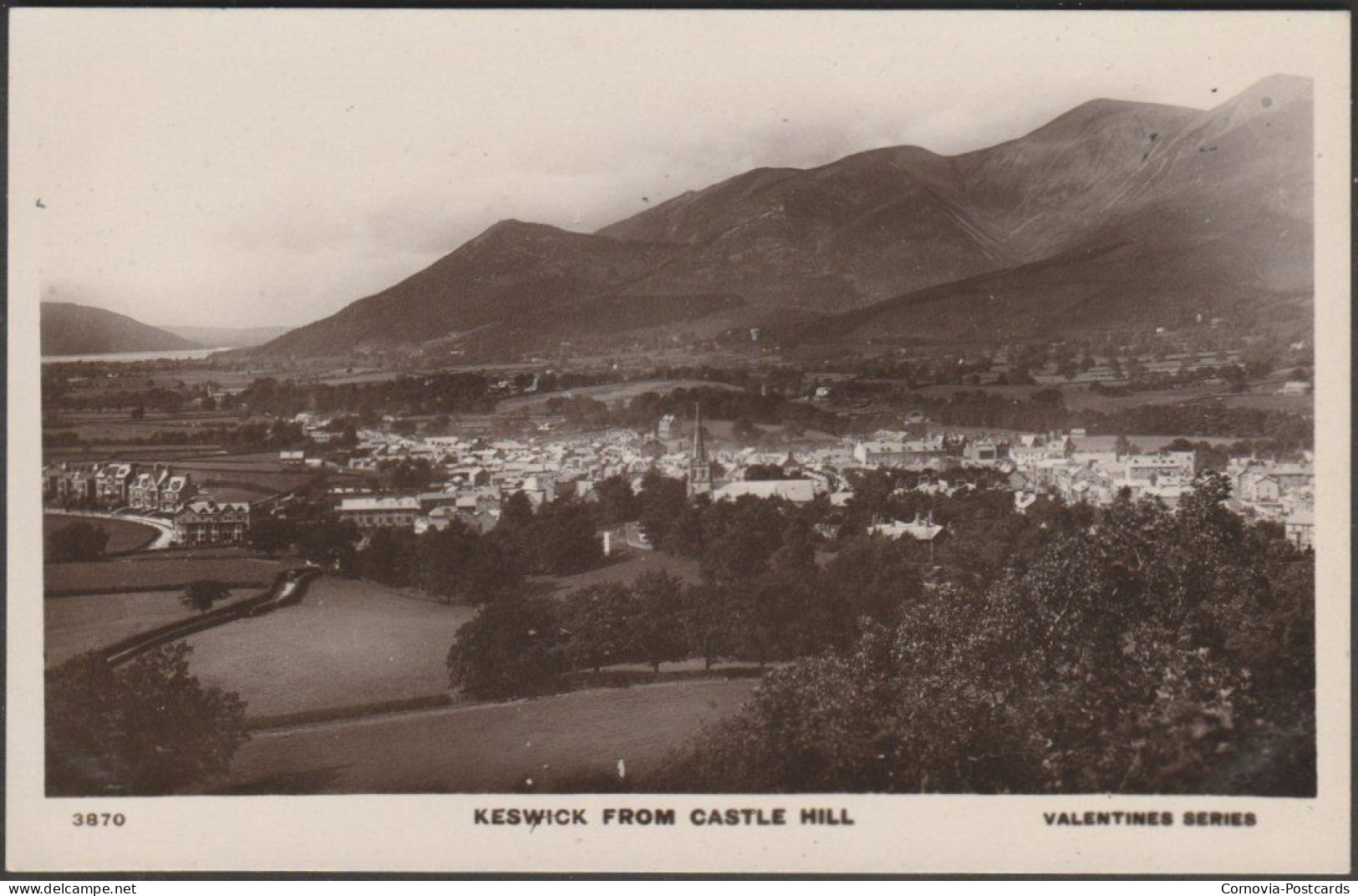 Keswick From Castle Hill, Cumberland, C.1920 - Valentine's RP Postcard - Autres & Non Classés