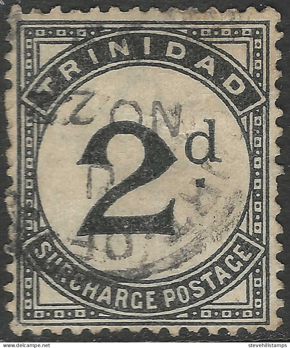 Trinidad. 1885 Postage Due. 2d Used. Watermark Crown CA. SG D2. M4025 - Trinidad Y Tobago