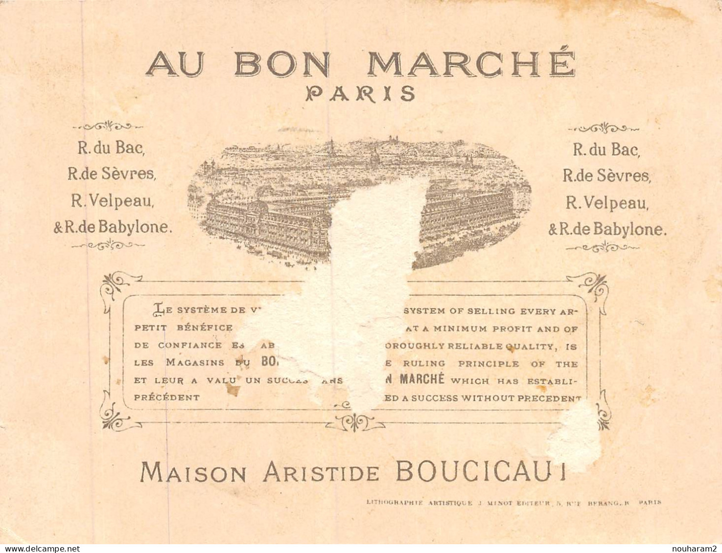 MA-2024-044. MAGASIN AU BON MARCHE PARIS. PECHE PORT PANIER - Au Bon Marché