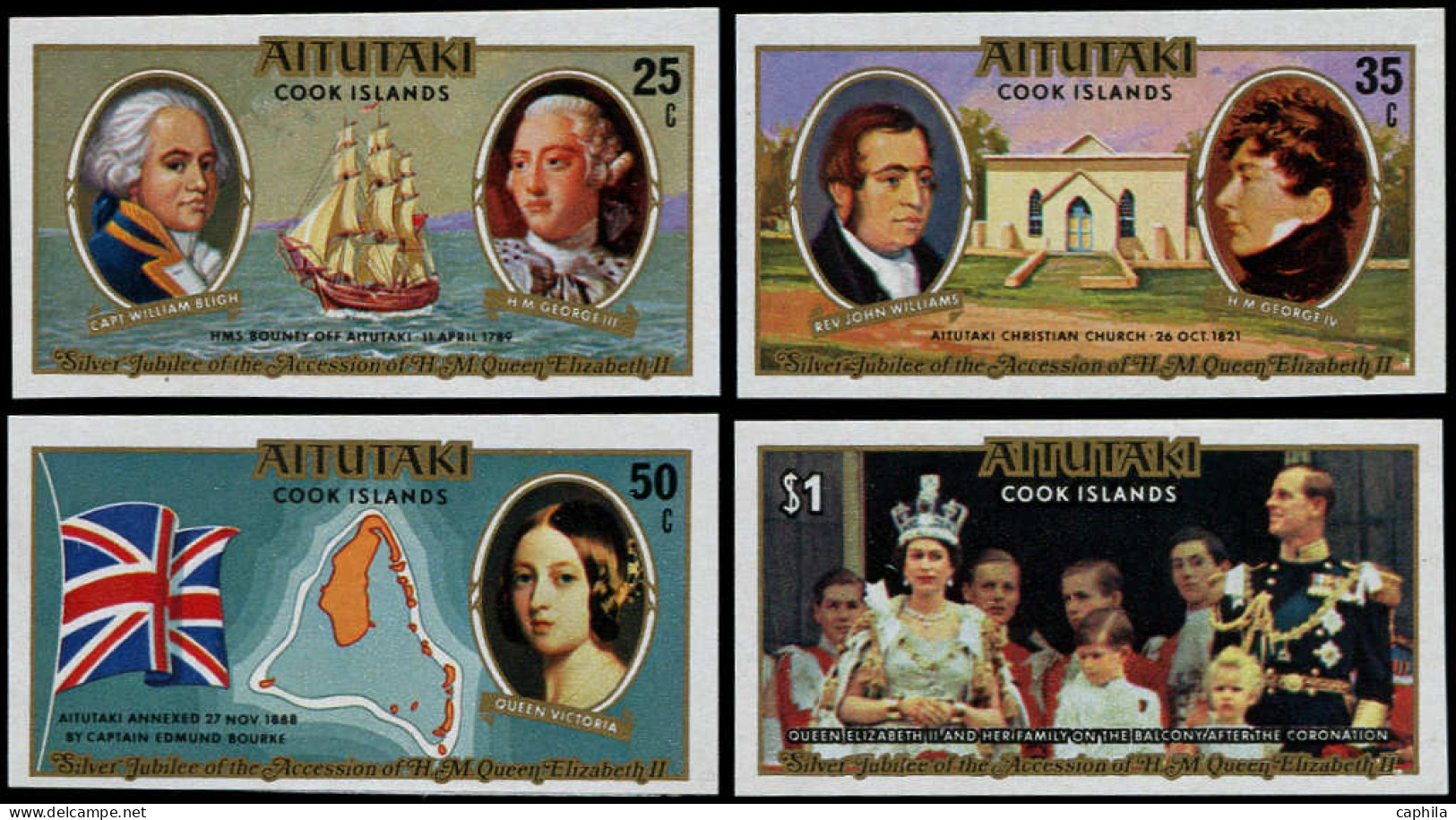 AITUTAKI Poste ** - 201/04, Non Dentelés (tirage 150): Bounty Et Elizabeth - Aitutaki