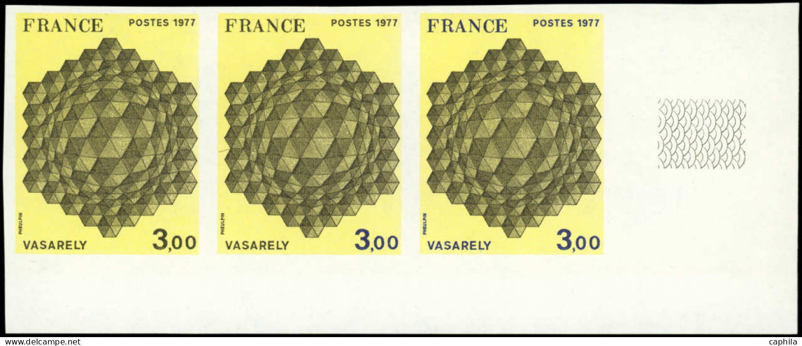 FRANCE Essais De Couleurs ** - 1924, Bande De 3 Essais Polychromes, Cdf: 3.00 Vasarely - Other & Unclassified