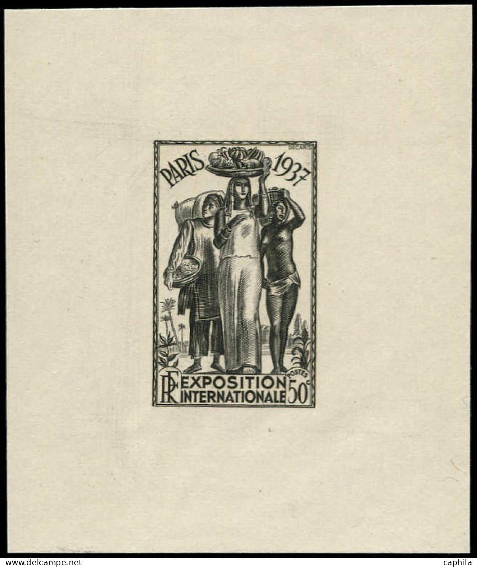 COLONIES SERIES Poste EPA - 1937, épreuve D'artiste En Noir, Petit Format, Sans Nom De Colonie: 50c. Exposition De Paris - Zonder Classificatie