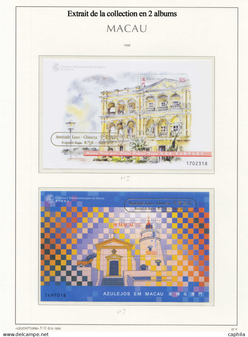 MACAO Lots & Collections ** - Très belle collection 1983/2003, luxe, dans 2 albums Leuchtturm (cote Michel) - Cote: 3600