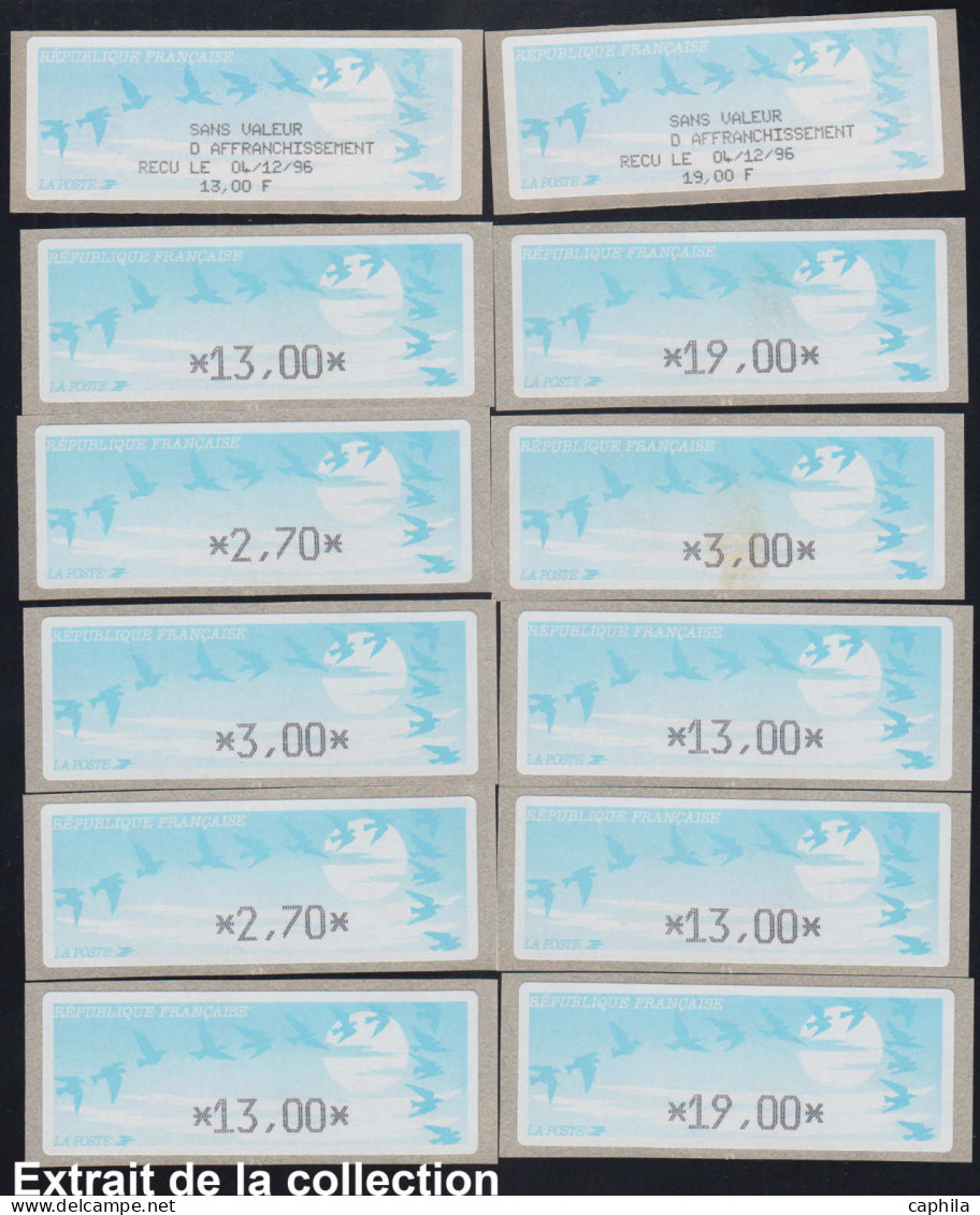 FRANCE Distributeurs LOT - Stock marchand en 3 boites, timbres neufs, quelques essais et démonstrations, idéal pour déta